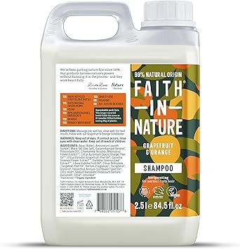 Faith In Nature Shampoing pamplemousse et orange 2,5 L, transparent