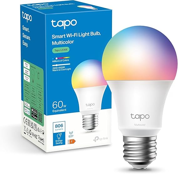 Ampoule Connectée WiFi, Ampoule LED E27 Multicolore 2500K-6500K, Dimmable 8.7 W 806Lm, Compatible avec Alexa et Google Home, Commande Vocale, Economie d'énergie